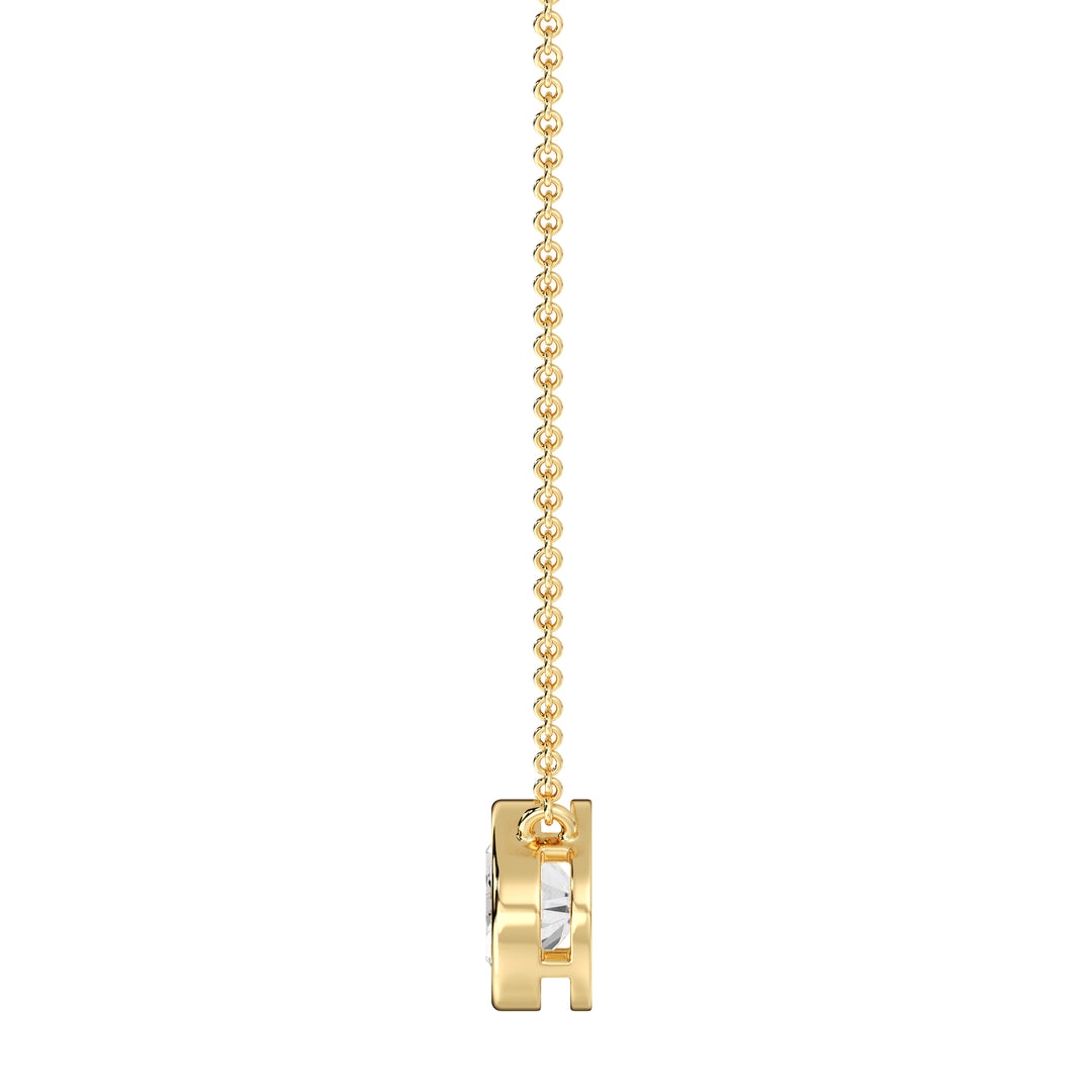 IGI Certified Oval Cut Lab Grown Diamond Pendant Necklace in 18K Yellow Gold