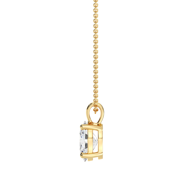 IGI Certified Oval Cut Lab Grown Diamond Solitaire Pendant in 18K Yellow Gold