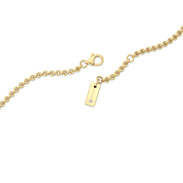 IGI Certified Oval Lab Grown Diamond Station Necklace in 18K Yellow Gold