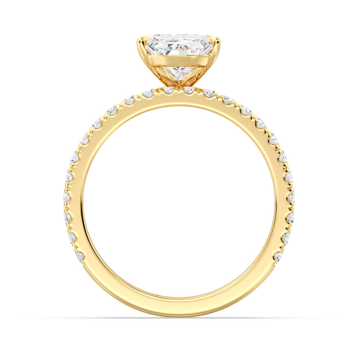 IGI Certified Pear Diamond Bridal Set with Matching Band in Yellow Gold
