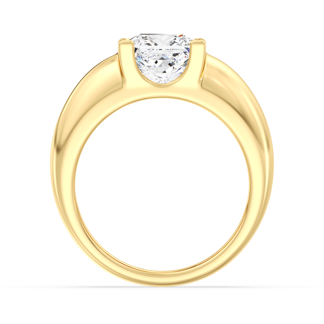 IGI Certified Princess Cut Diamond Solitaire Ring in Yellow Gold