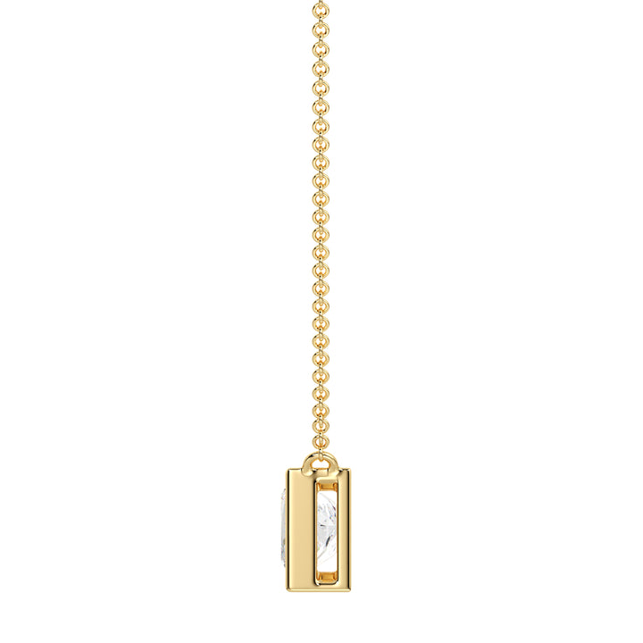 IGI Certified Princess Cut Lab Grown Diamond Pendant Necklace in 18K Yellow Gold