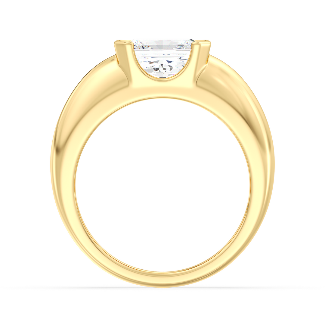 IGI Certified Radiant Cut Diamond Solitaire Ring in Yellow Gold