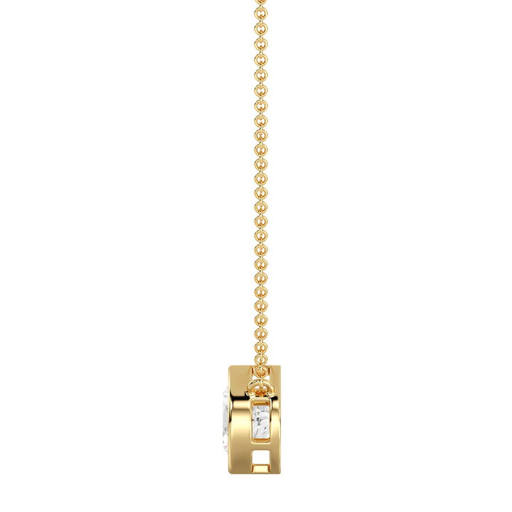 IGI Certified Round Cut Lab Grown Diamond Pendant Necklace in 18K Yellow Gold