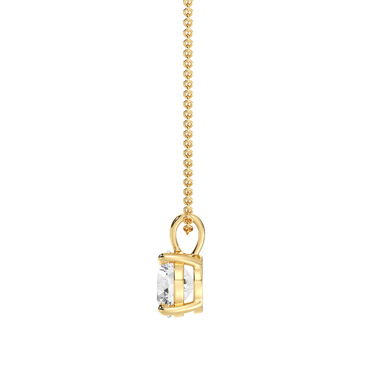 IGI Certified Round Cut Lab Grown Diamond Solitaire Pendant in 18K Yellow Gold