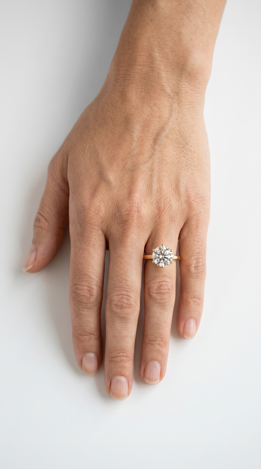 IGI Certified Round Lab Grown Diamond Hidden Halo Ring in 18K Yellow Gold