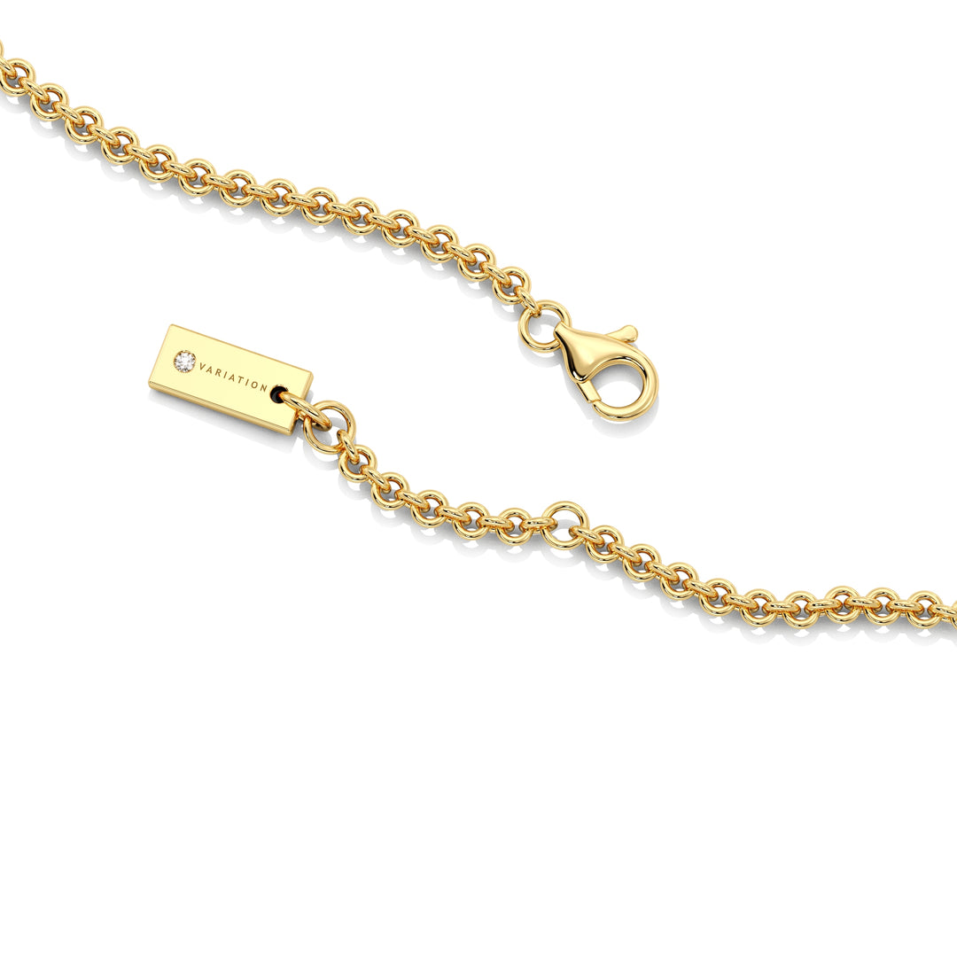IGI Certified Round Lab Grown Diamond Station Necklace in 18K Yellow Gold