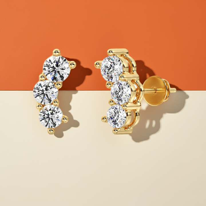Three Stone Earrings