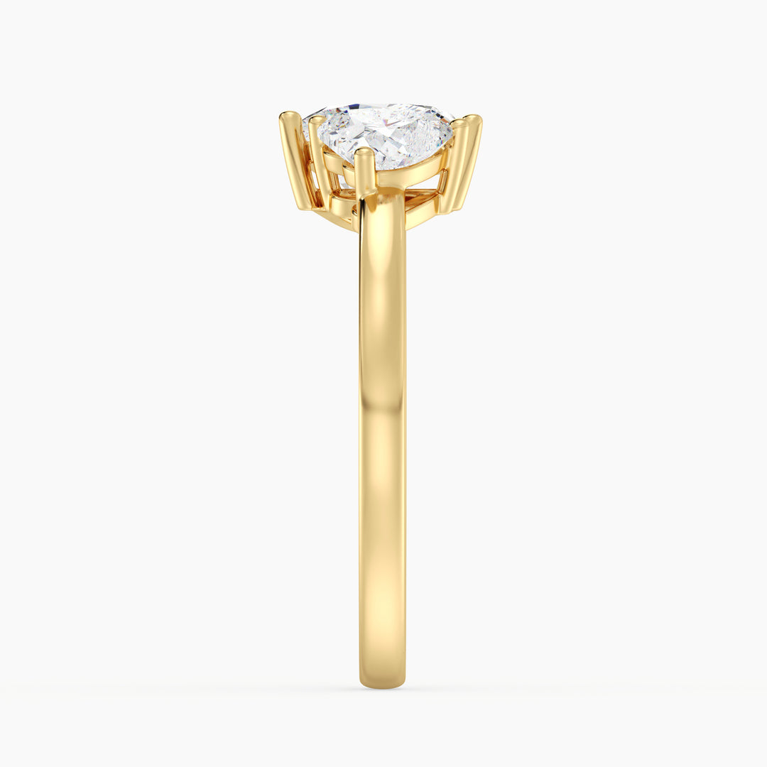 Lab Grown Heart Diamond Ring Symbolizing Two Souls in Yellow Gold