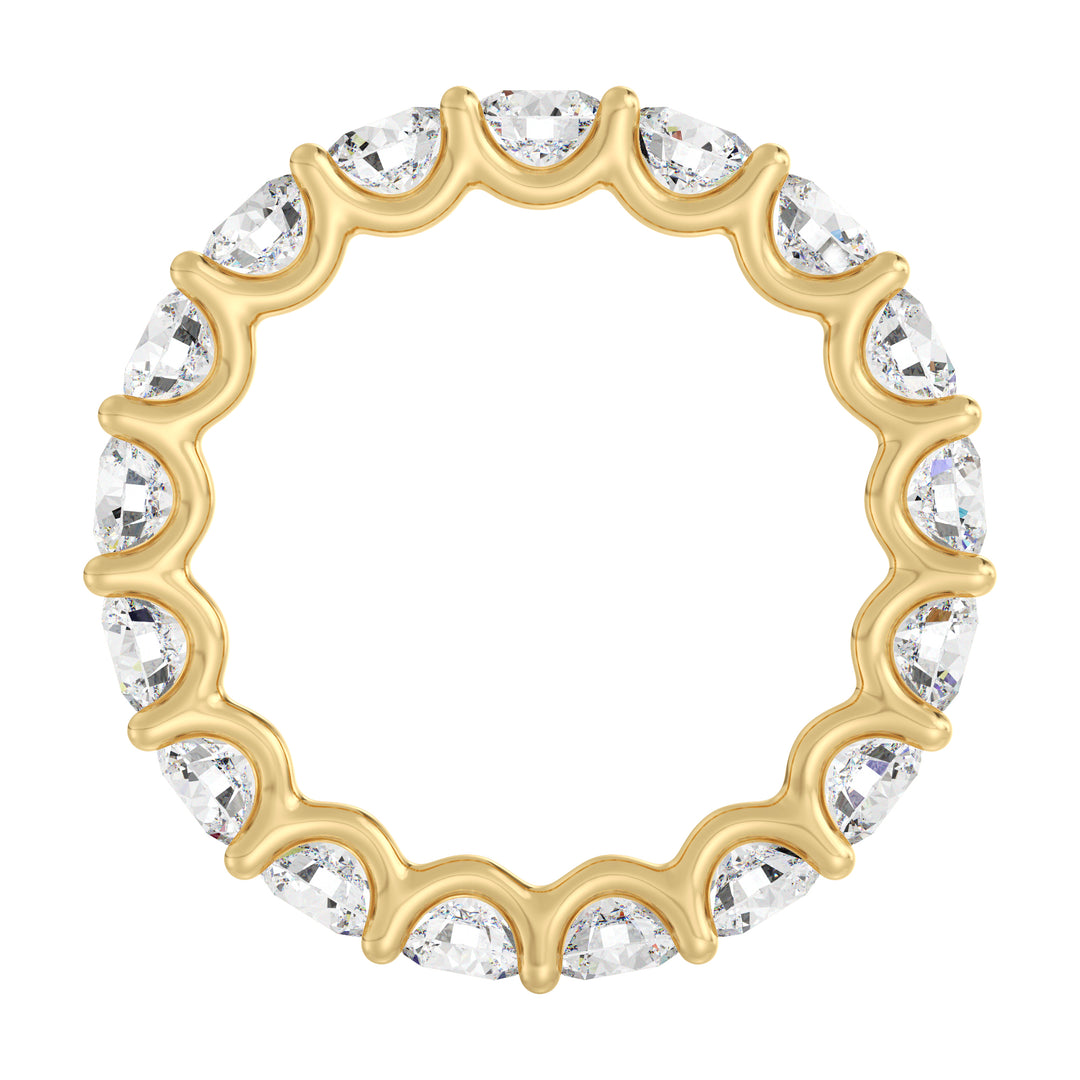 Lab Grown Round Diamond Wedding Band with Continuous Sparkle in Yellow Gold