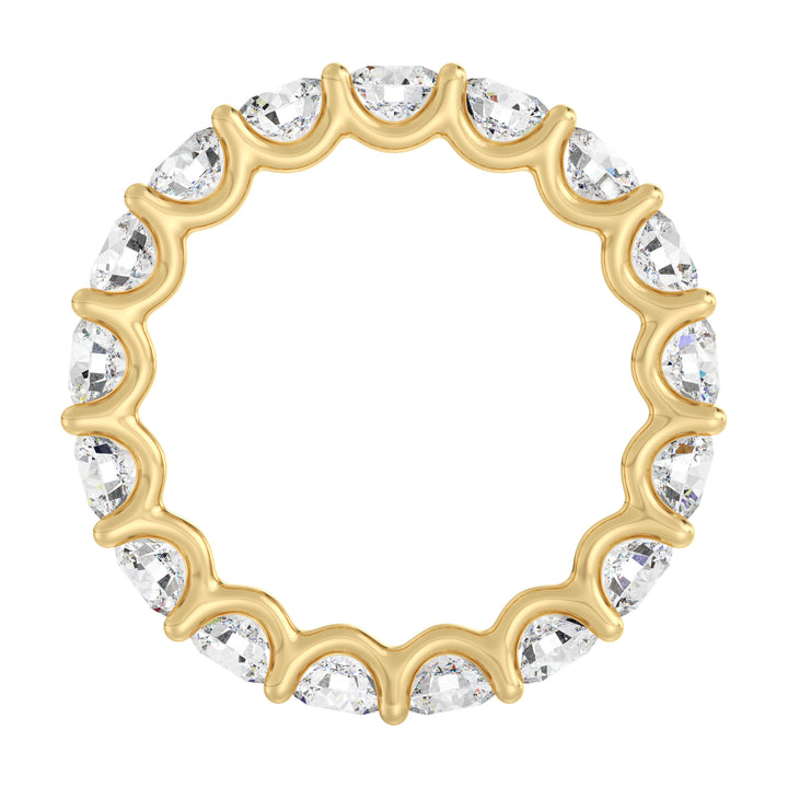 Lab Grown Round Diamond Wedding Band with Continuous Sparkle in Yellow Gold