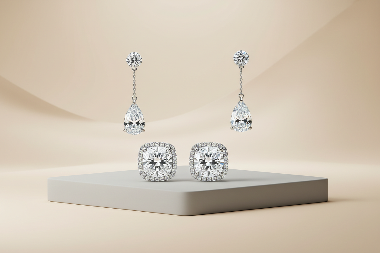 lab grown diamond earrings