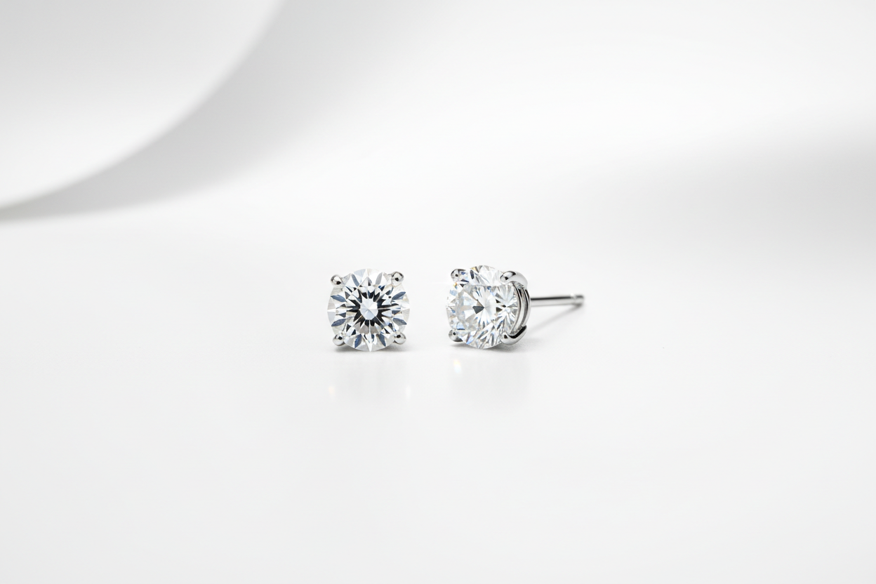 lab grown diamond stud earrings