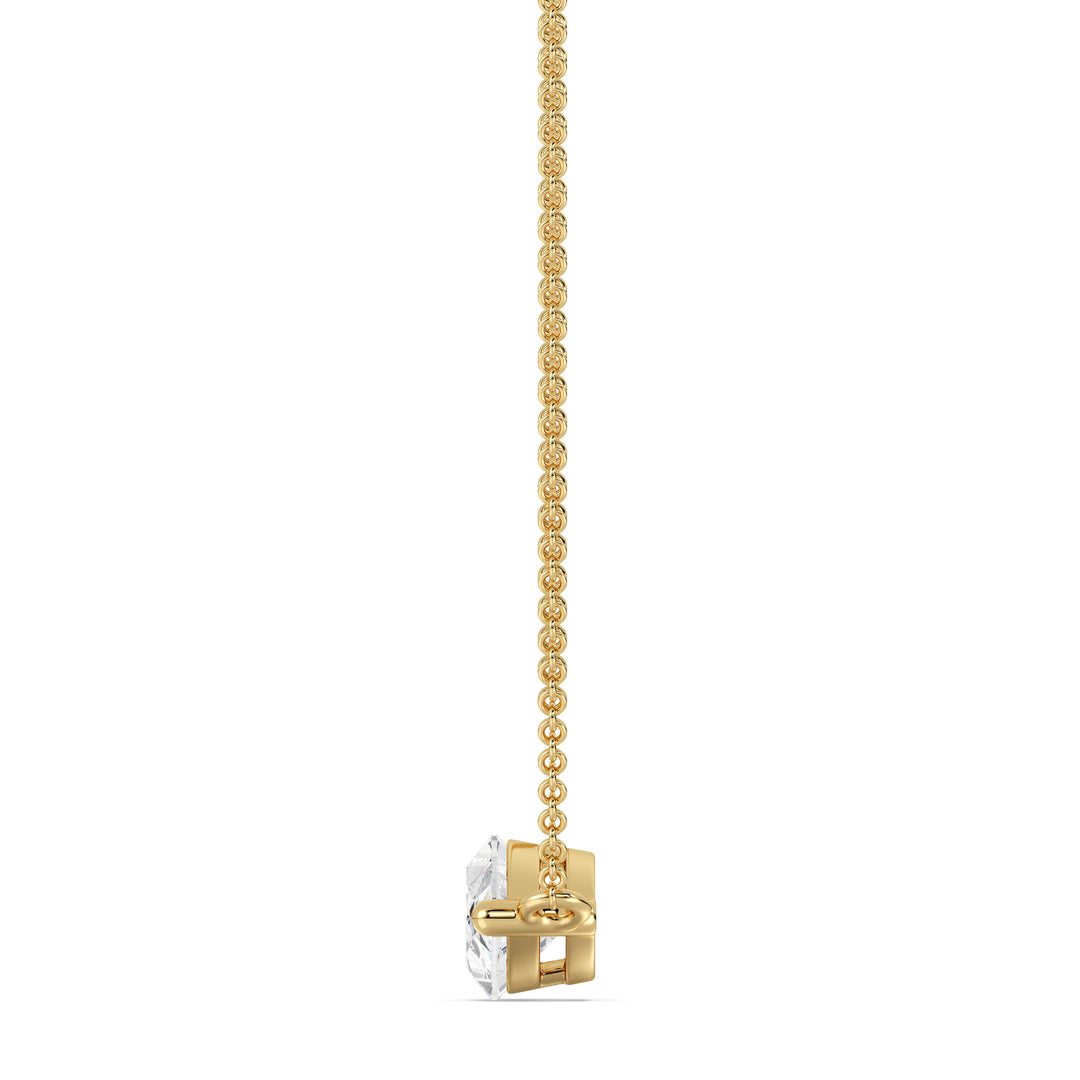 Marquise Cut Lab Grown Diamond Necklace in 18K Yellow Gold Prong Setting