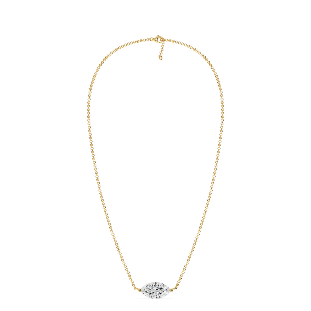2 Carat Marquise Cut Lab Grown Diamond Pendant Necklace in 18K Yellow Gold
