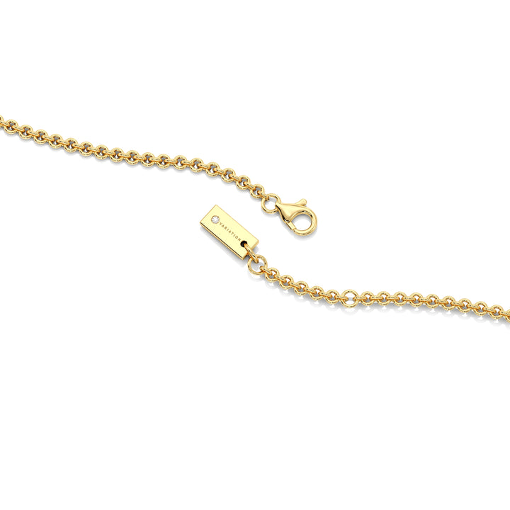 Marquise Diamond Necklace with Round Accent Diamonds in 18K Yellow Gold