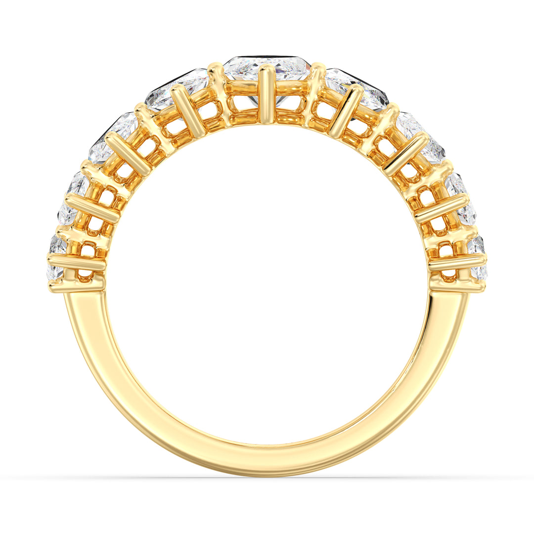 Marquise Diamond Shared Prong Eternity Style Ring in Yellow Gold