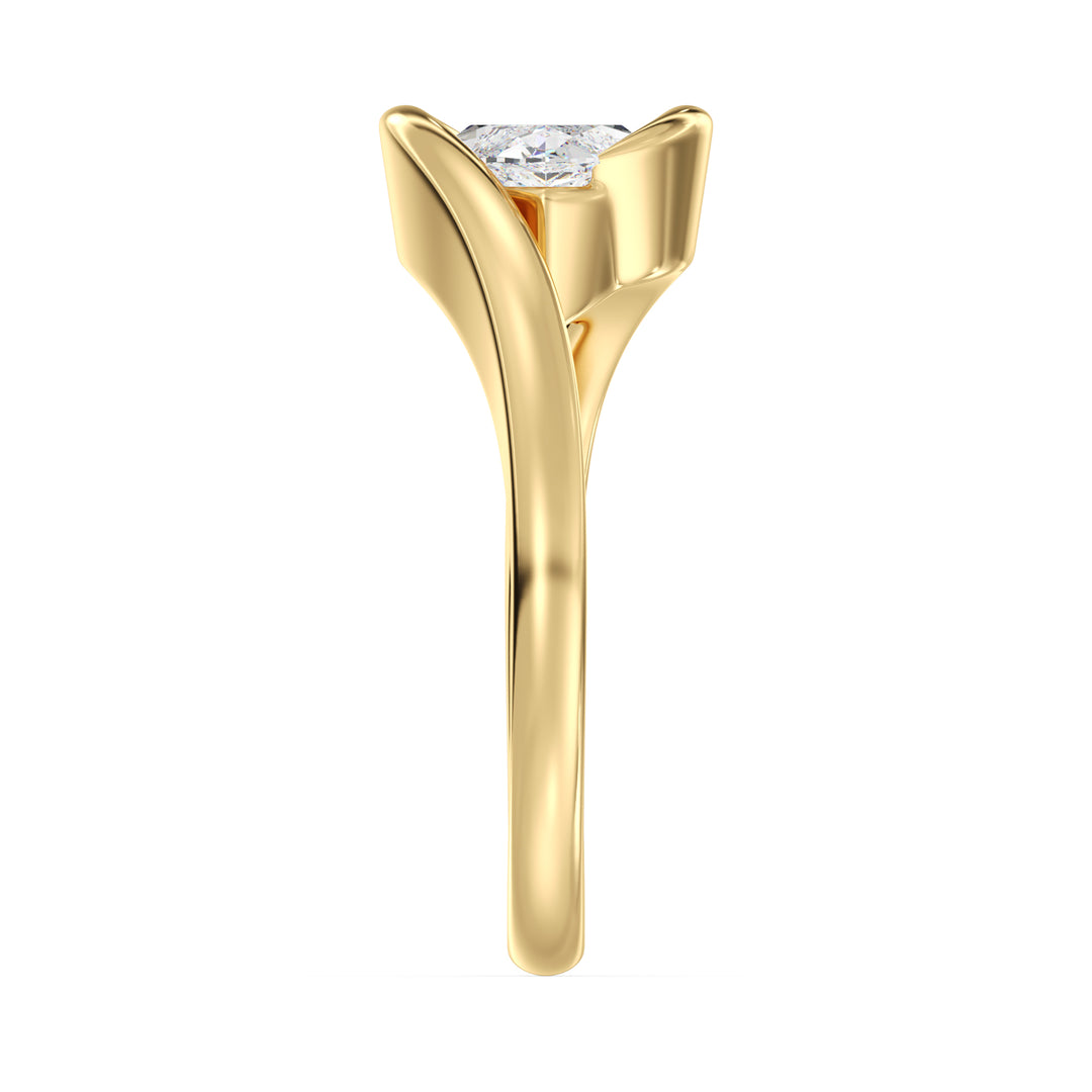 Marquise Lab Grown Diamond East West Bezel Engagement Ring in 18K Gold