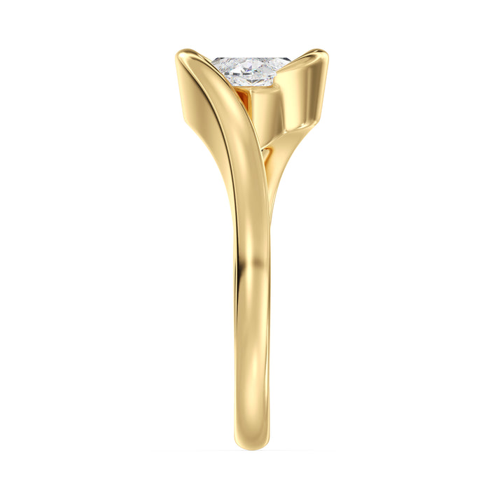 Marquise Lab Grown Diamond East West Bezel Engagement Ring in 18K Gold