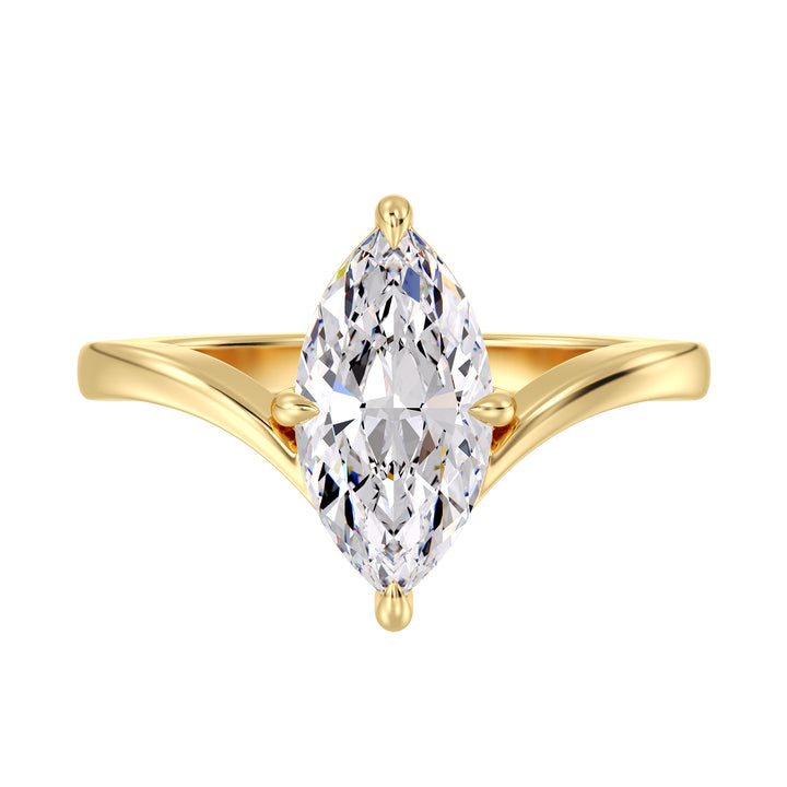 Marquise Cut Solitaire Ring with IGI Certified Lab Grown Diamond