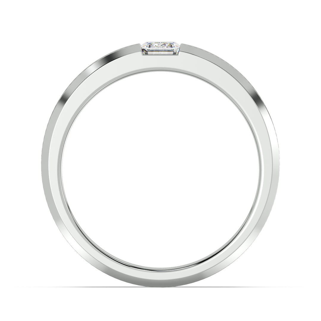 Modern Luxury Platinum Ring with Embedded Round Diamond Accent
