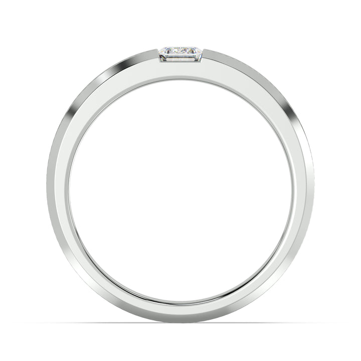 Modern Luxury Platinum Ring with Embedded Round Diamond Accent