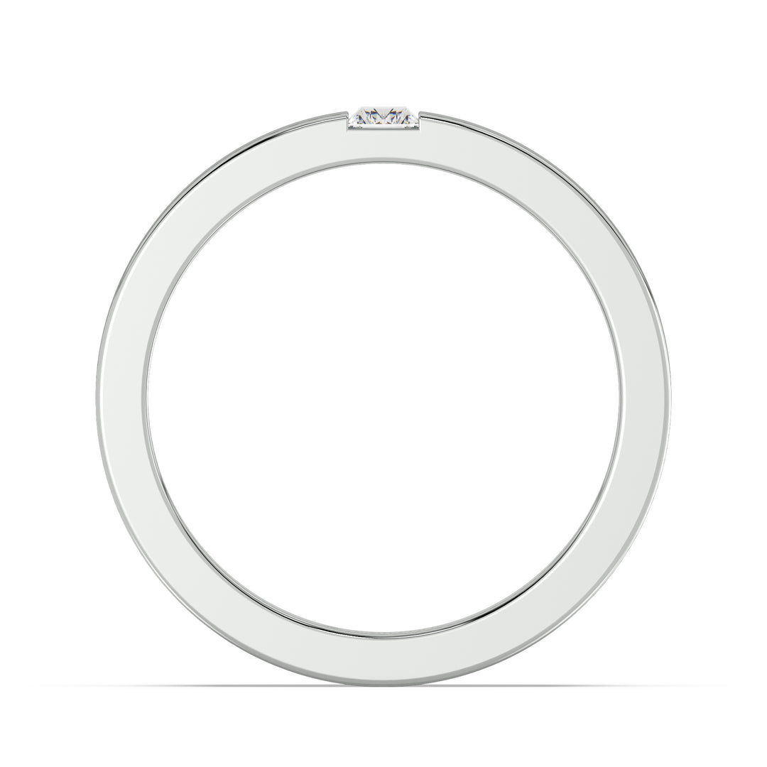 Modern Platinum Diamond Signet Ring with Baguette Center Stone