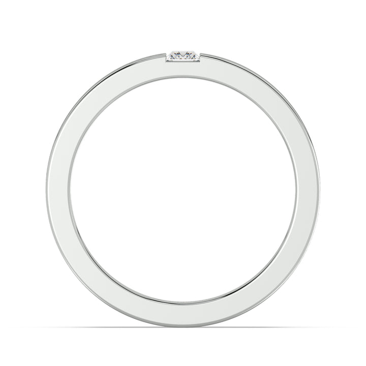 Modern Platinum Diamond Signet Ring with Baguette Center Stone