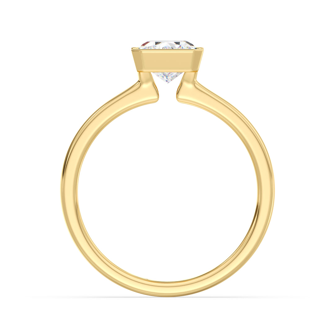 Oval Cut Lab Grown Diamond Bridal Ring Set with Pavé Accents in Yellow Gold