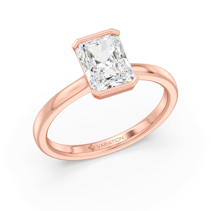 Oval Cut Lab Grown Diamond Bridal Set with Matching Wedding Band in 18K Rose Gold