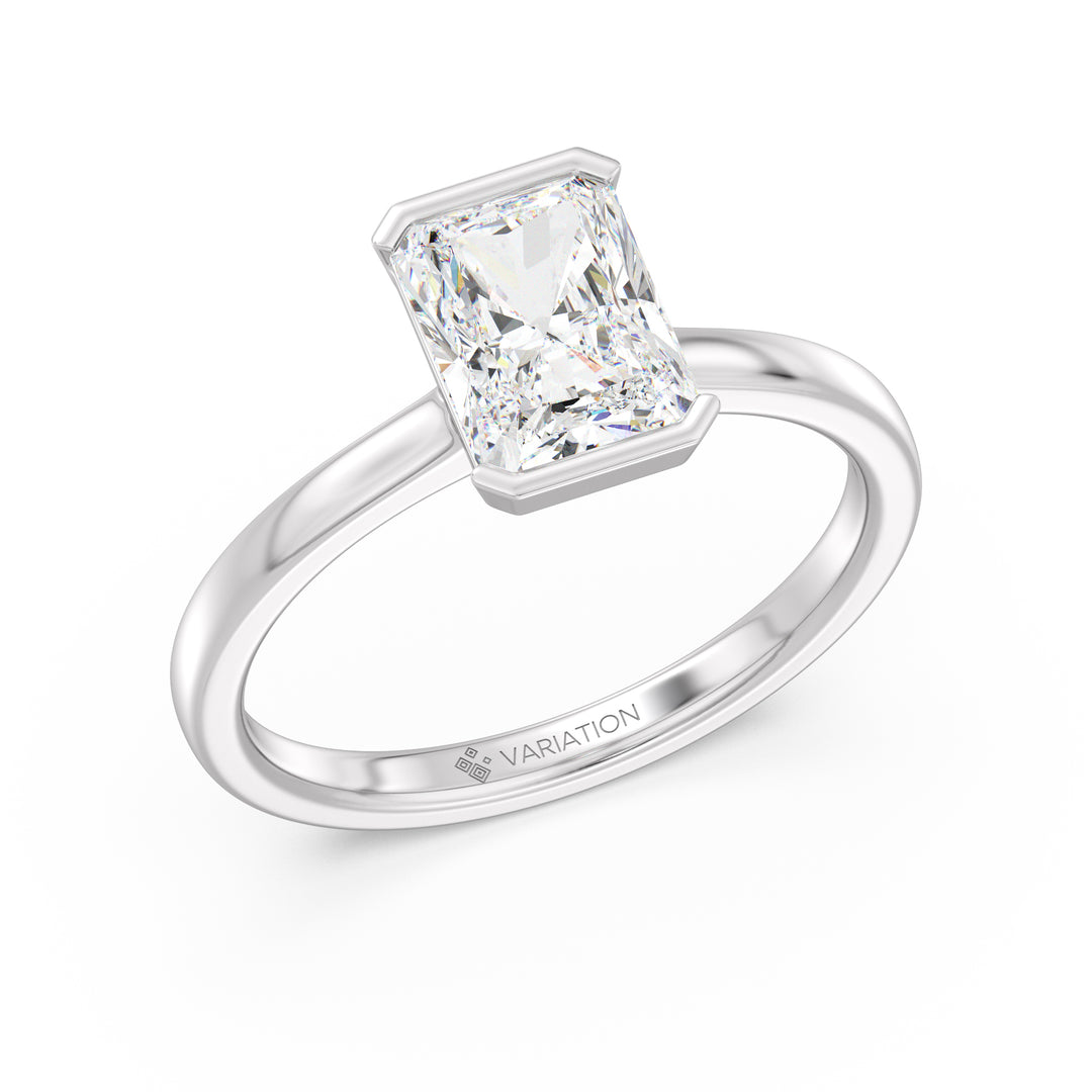 Oval Cut Lab Grown Diamond Bridal Set with Matching Wedding Band in 18K White Gold