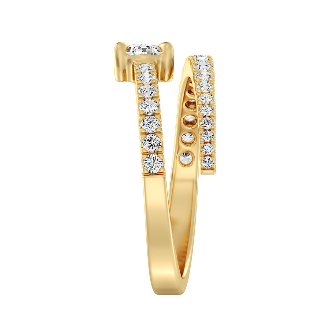 Pear Cut Diamond Adjustable Open Ring in Yellow Gold