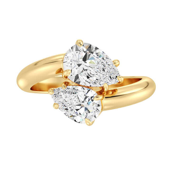 Pear Shape Lab Grown Diamond Engagement Ring with 18K BIS Hallmarked Gold