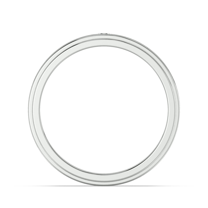 Platinum Flush Set Diamond Ring with Clean Architectural Profile