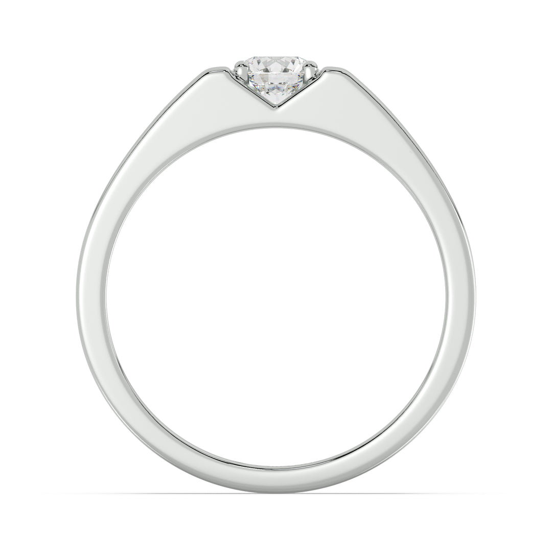 Platinum Lab Grown Diamond Signet Ring with Classic Prong Setting