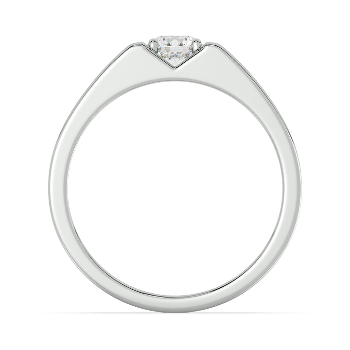 Platinum Lab Grown Diamond Signet Ring with Classic Prong Setting