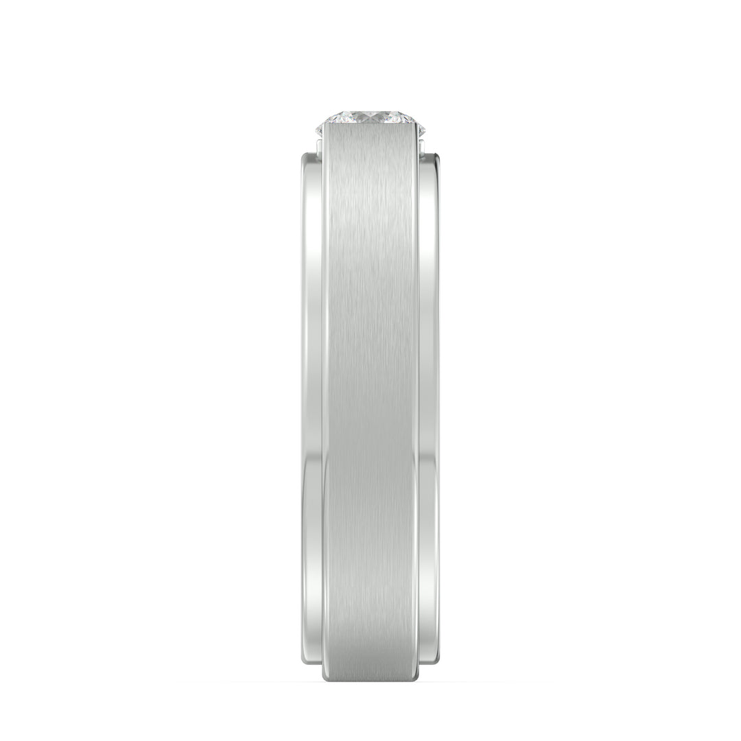 Platinum Lab Grown Diamond Signet Ring with Contemporary Flush Setting