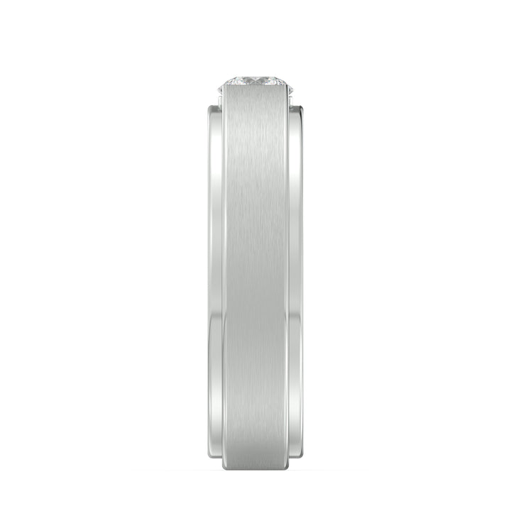 Platinum Lab Grown Diamond Signet Ring with Contemporary Flush Setting