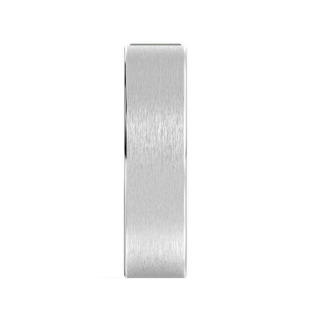 Platinum Lab Grown Diamond Signet Ring with Sleek Flush Setting