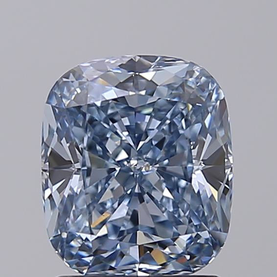 IGI-ZERTIFIZIERTER 1,74 ct langer, im Labor gezüchteter Diamant im Kissenschliff – SI1 – Fancy Blue