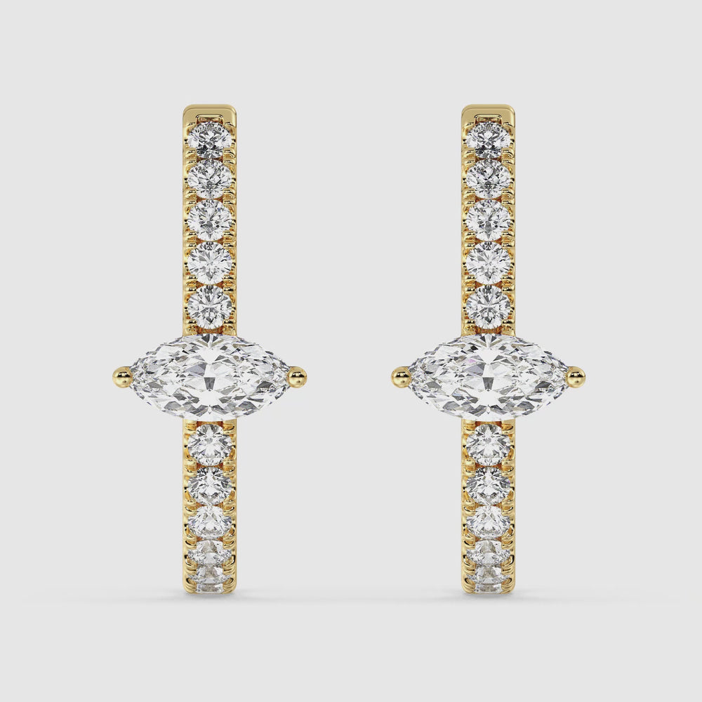 Mixed Cut Lab Grown Diamond Huggie Hoop Earrings Video
