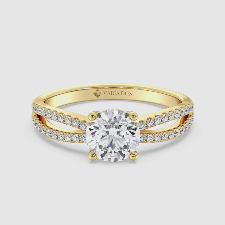 1.00 ct Round Split Shank Engagement Ring