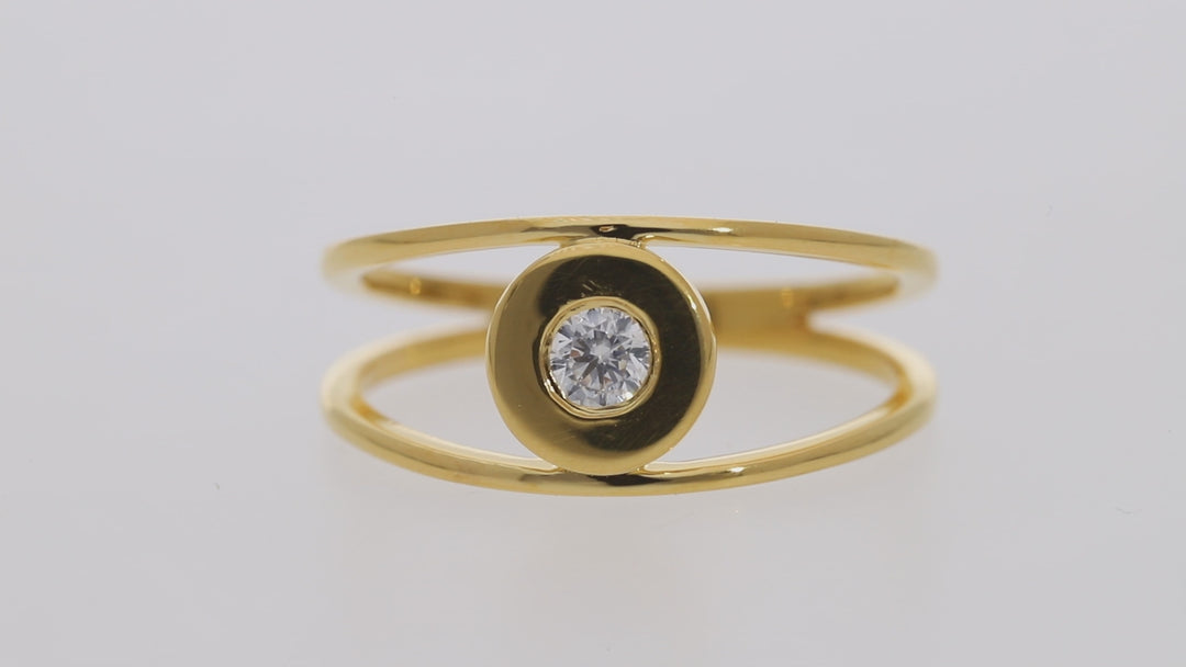 Bague en or vermeil avec zircone elliptique pour femme