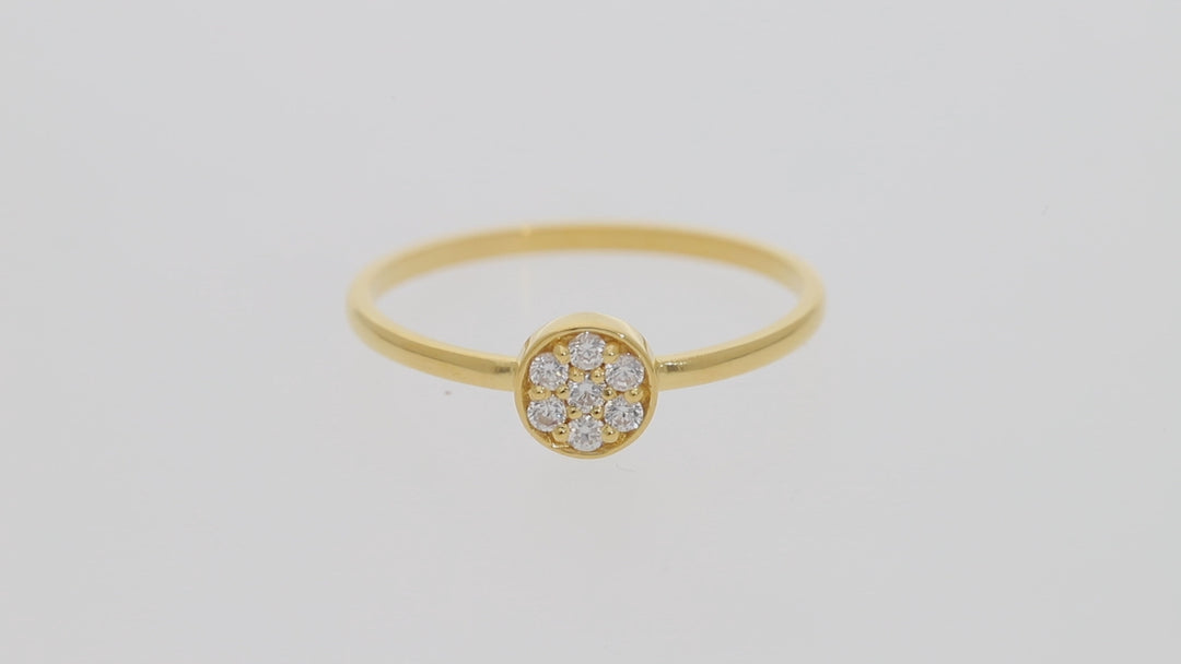 Gold Vermeil Dainty Cubic Zirconia Engagement Ring