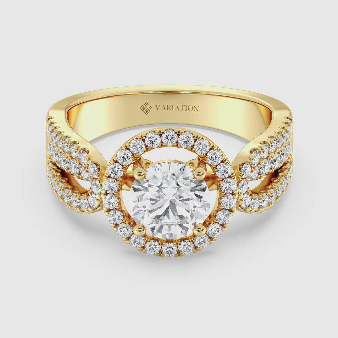 1 ct Round Halo Engagement Ring