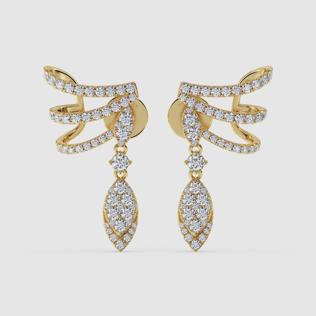 Elegant 18KT Gold Lab-Grown Diamond Earrings for Women