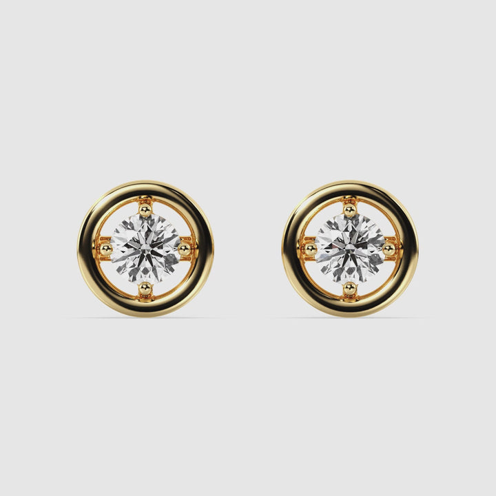 Orecchini per borchie Diamond Classic Gold Gold Gold Gold per donne