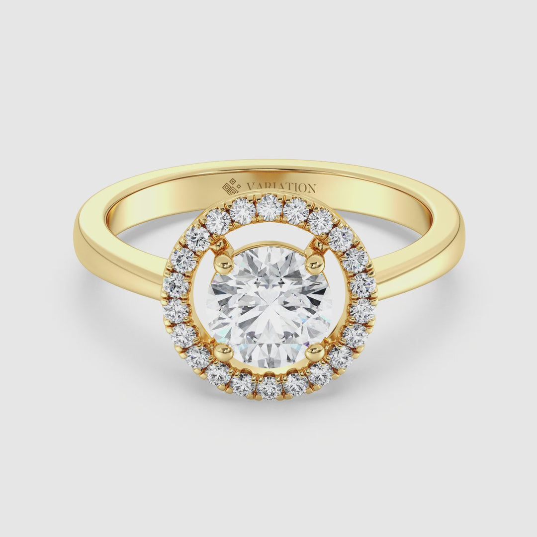 1 ct Round Halo Engagement Ring