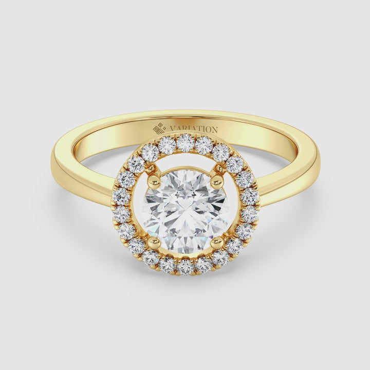 1 ct Round Halo Engagement Ring