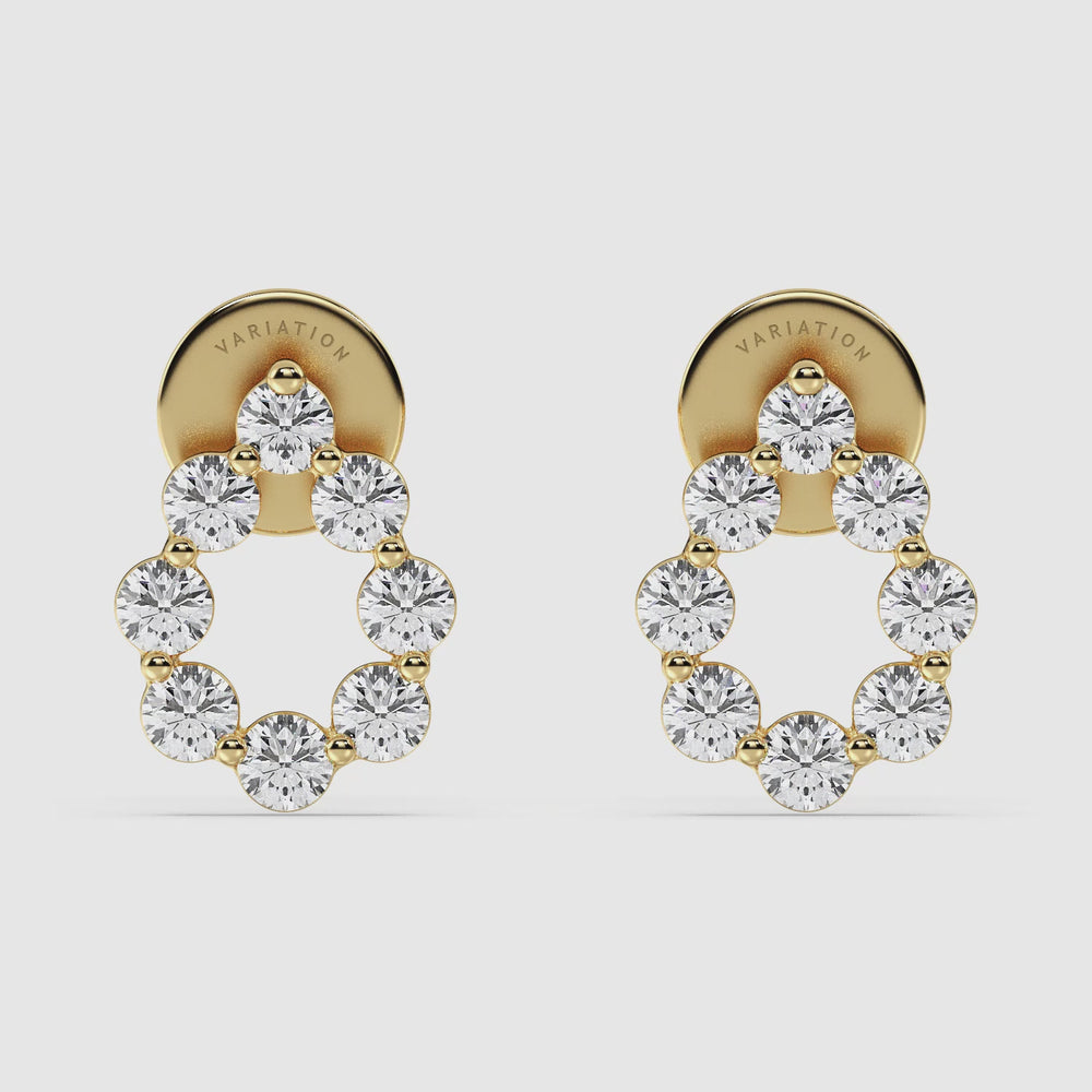 Round Cut Lab Grown Diamond Pear Shaped Stud Earrings Video